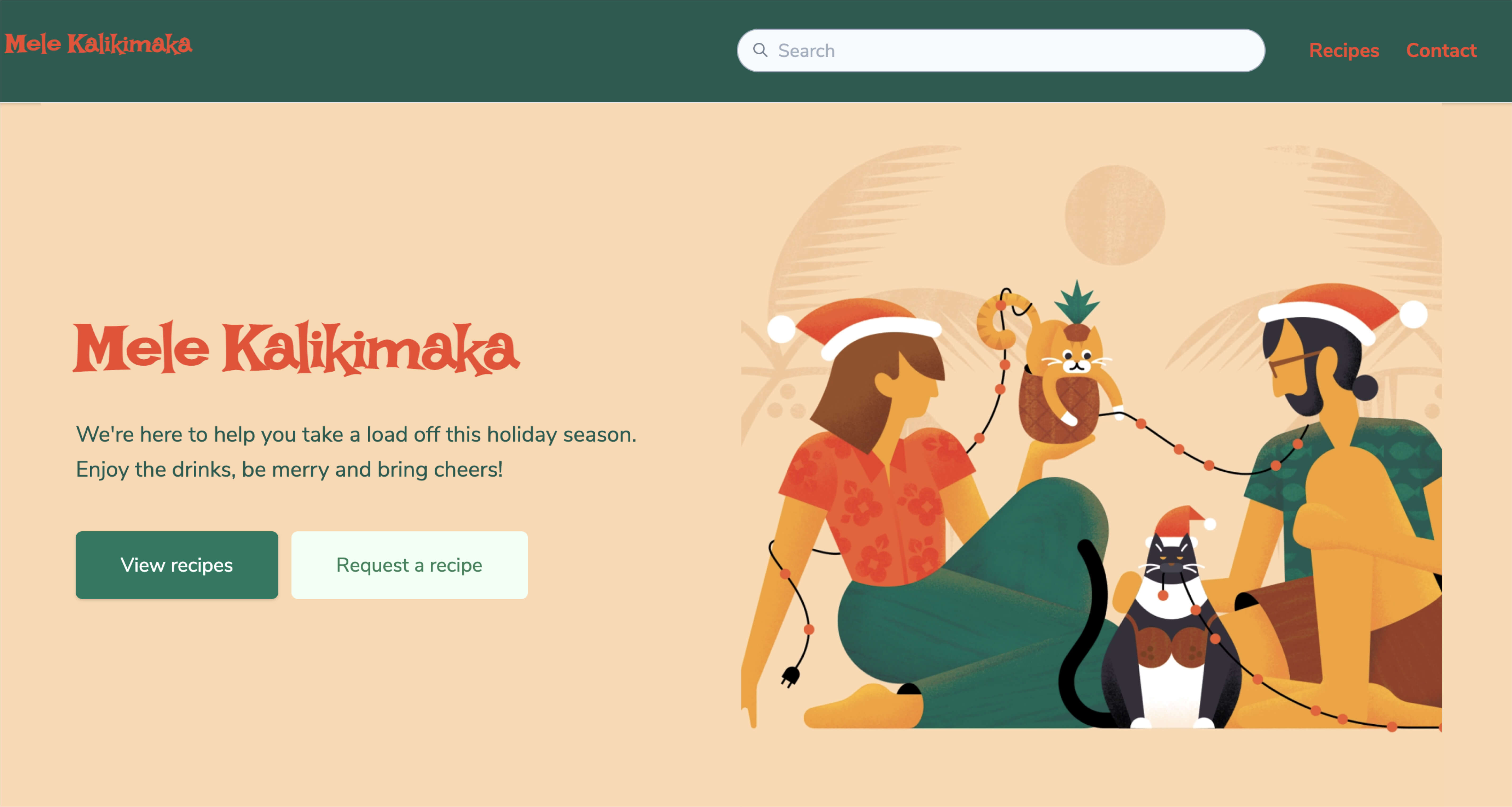 A holiday tropical drink site that Matt Basile Coded and Designed